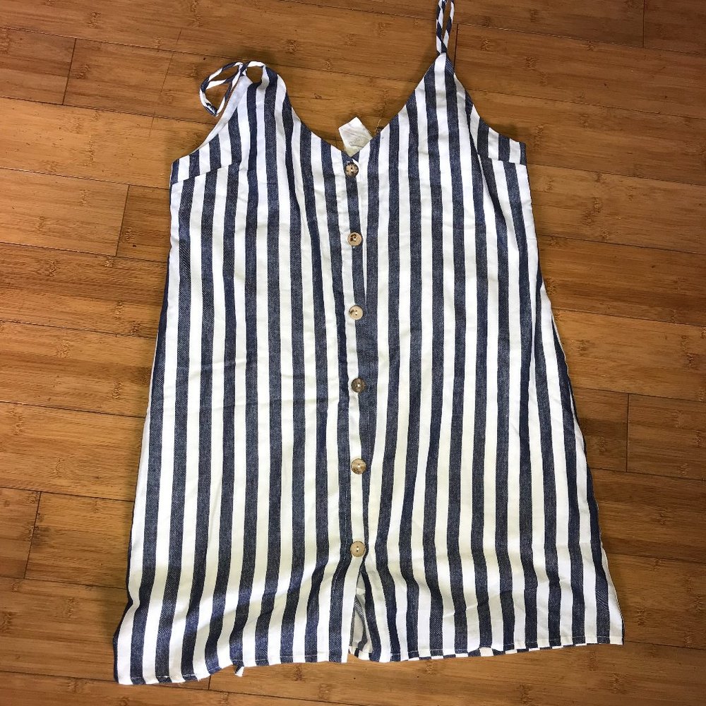 Style Rack/ L/ Stripe ButtonDown Cami Dress